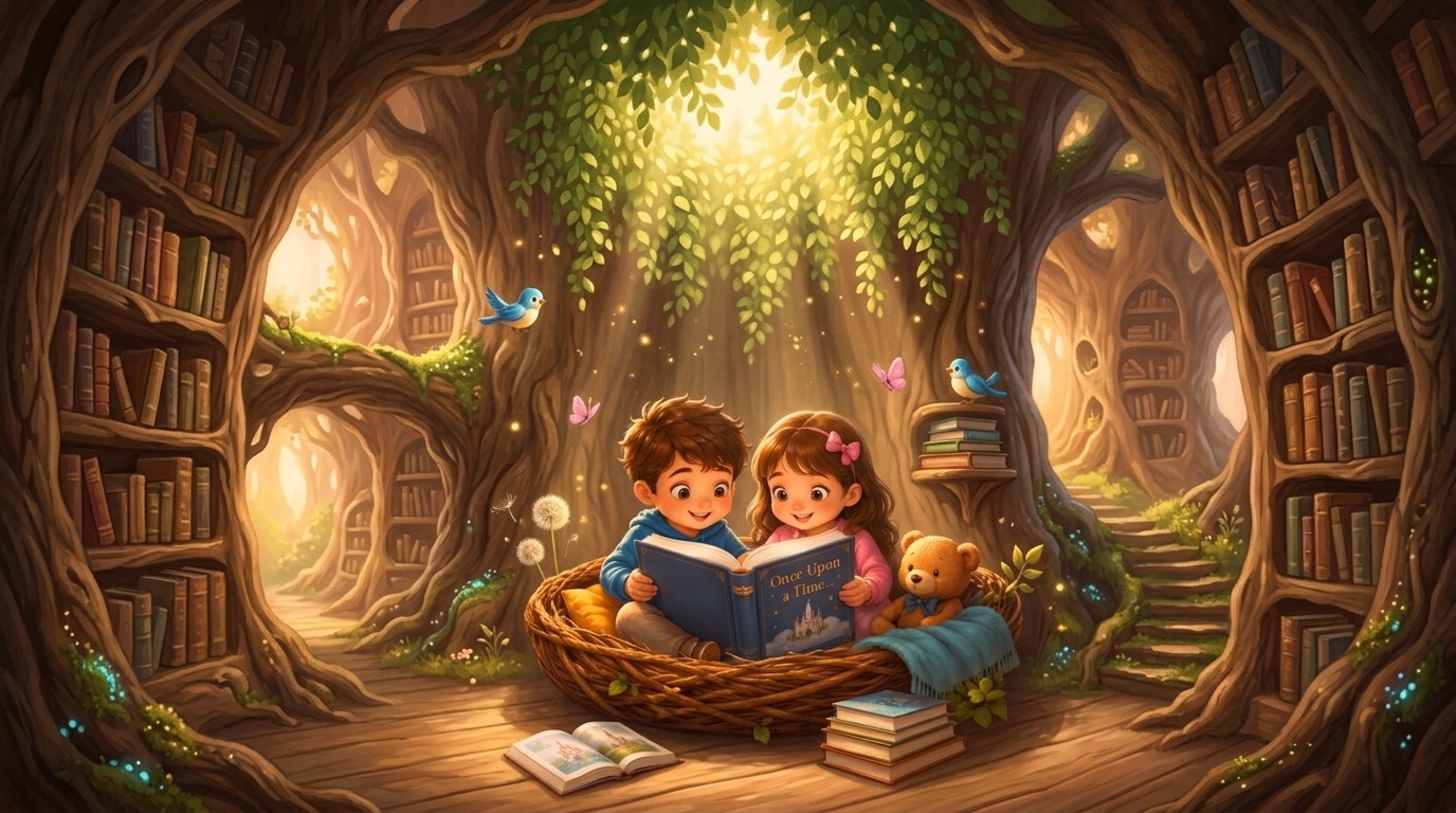 Children reading books